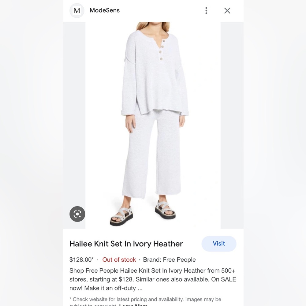 Hailee knit set in ivory heather